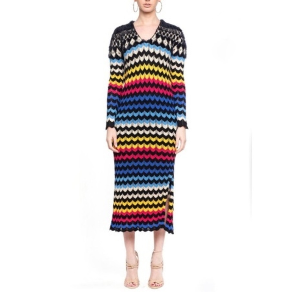 NWT Farm Rio Modern Chevron Maxi Sweater Dress